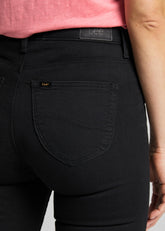 Lee Scarlett High Damskie Spodnie Jeansowe Black Rinse L626AE47 112114135